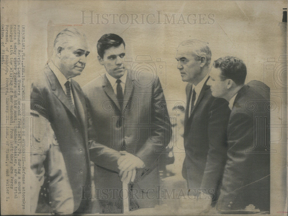 1966 Press Photo Melvin Lane Powers Trial Miami Percy Foreman Harvey St. Jean - Historic Images