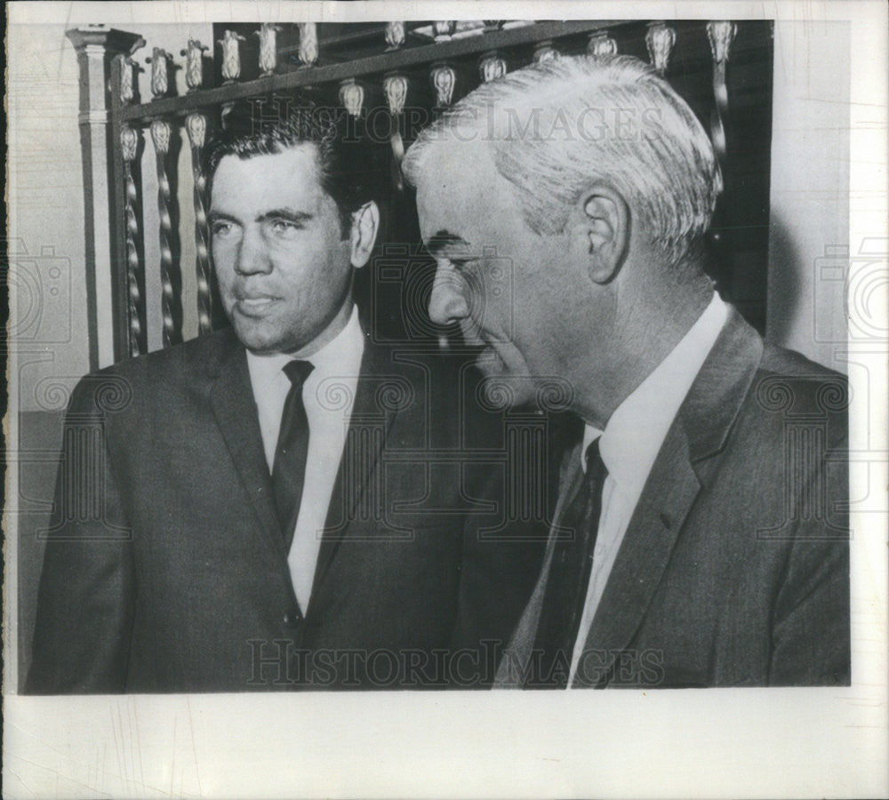 1966 Press Photo Melvin Lane Powers Attorney Harvey St. Jean Jacques Mossler - Historic Images