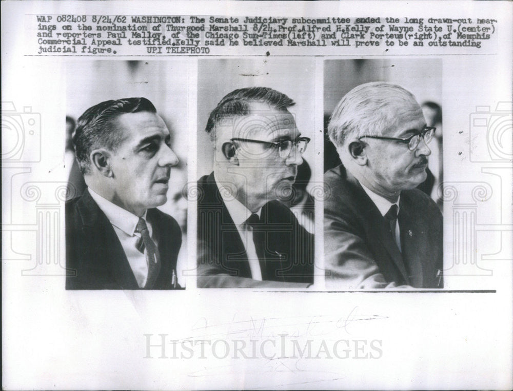 1962 Press Photo Thurgood Marshall Supreme Court Associate Justice Hearing - Historic Images