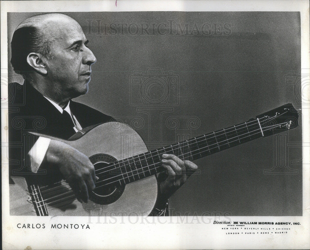 1965 Press Photo Carlos Montoya Flamenco Guitarist - Historic Images