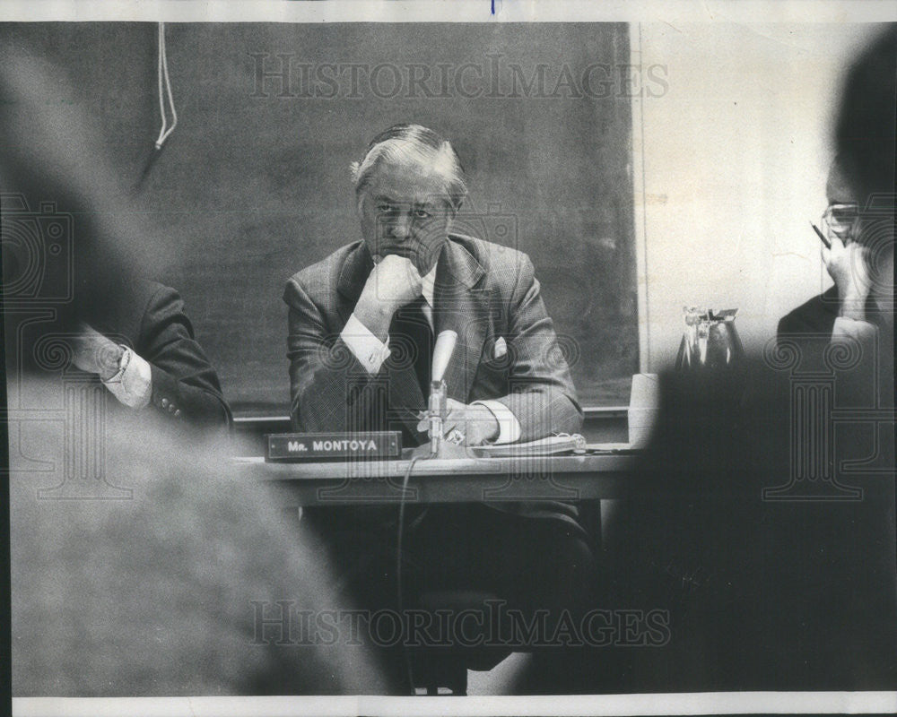 1976 Press Photo Joseph Montoya IRS Tax Hearing - Historic Images