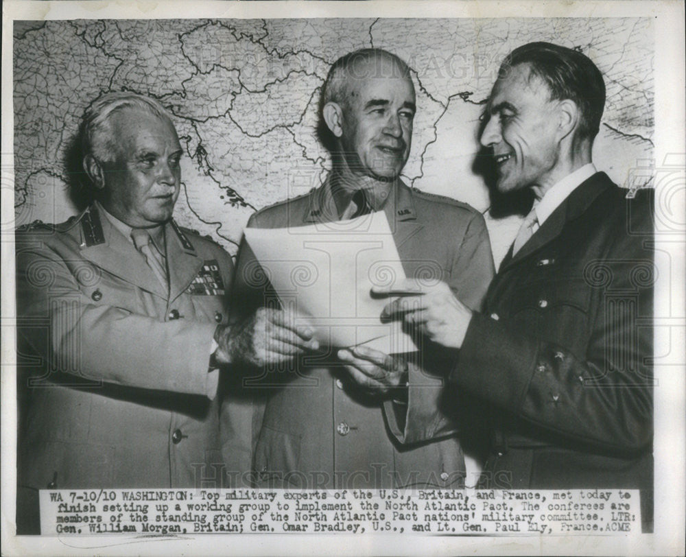 1949 Press Photo North Atlantic Pact William Morgan Britain Gen Omar Bradley US - Historic Images