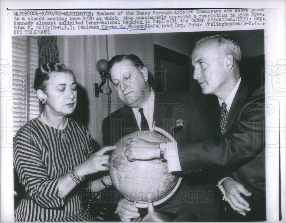 1962 Press Photo House Foreign Affairs Committee Rep. Edna Kelly Thomas Morgan - Historic Images