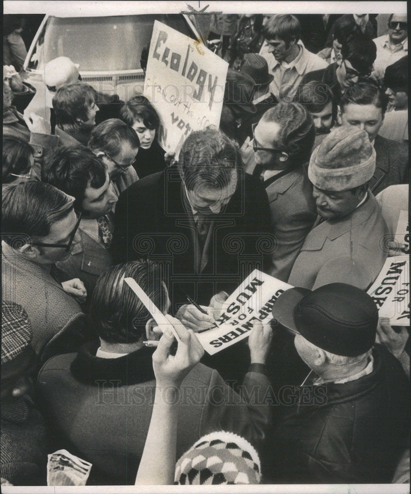 1972 Press Photo Senator Edmund Muskie, &quot;Labor for Muskie&quot; - Historic Images