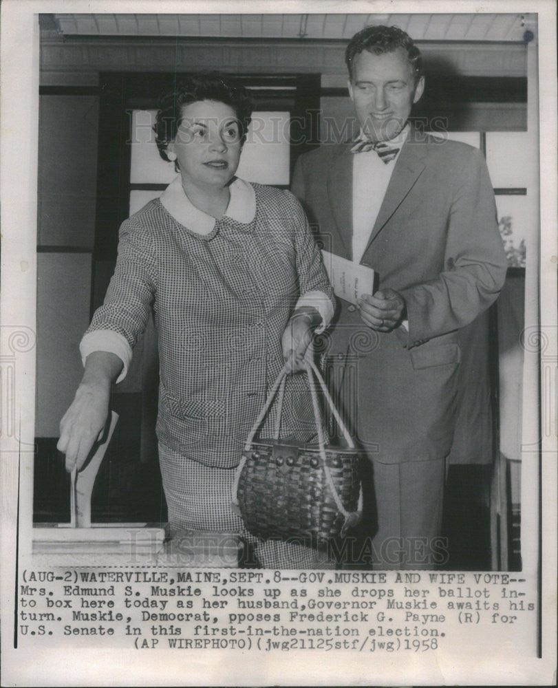 1958 Press Photo Edmund Muskie American Democratic Politician - Historic Images