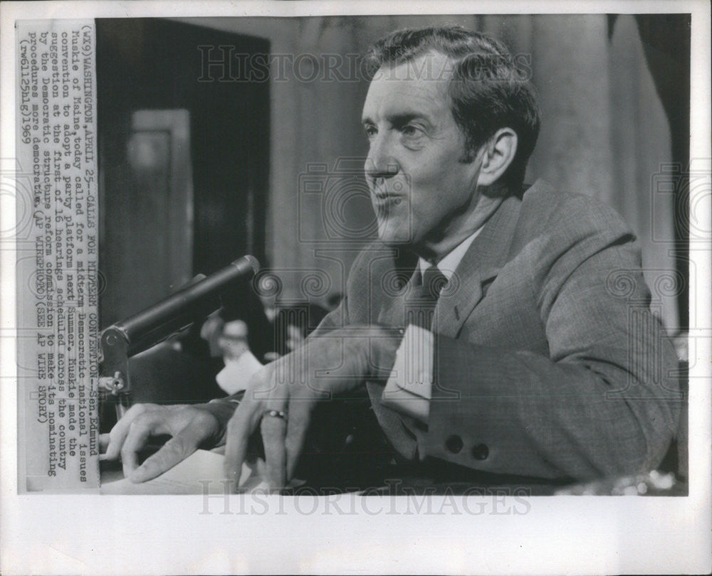1969 Press Photo Senator Edmund Muskie of Maine Called for a Midterm Democratic - Historic Images