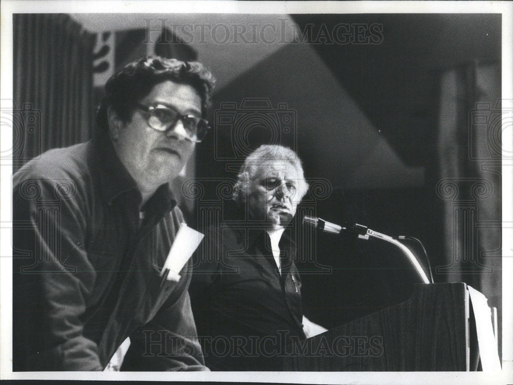 1980 Press Photo Chicago Fire Fighters Union President Frank Muscare &amp; Judge - Historic Images