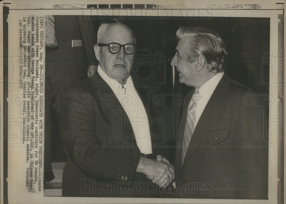 1972 Press Photo Illinois Congressman Roman Rucinski Candidate for US Senate - Historic Images