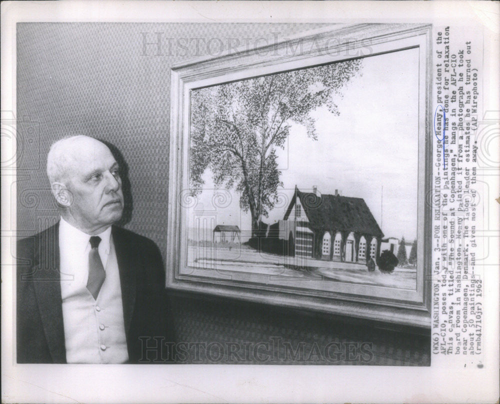 1962 Press Photo George Meany, President of AFL-CIO - Historic Images