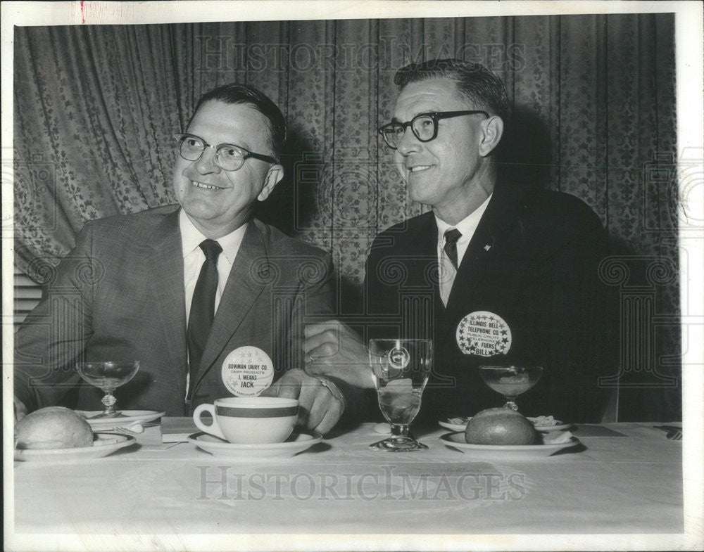1964 Press Photo Jack Means  &amp; BW Fuerst Attend Luncheon At Sheraton-Blackstone - Historic Images