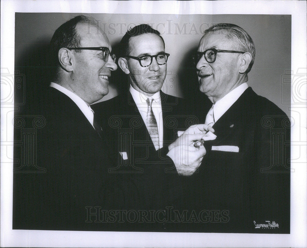 1955 Press Photo Rabbi Henry Fisher, Samuel Wolberg &amp; Dr Bernard Mandelbaum - Historic Images