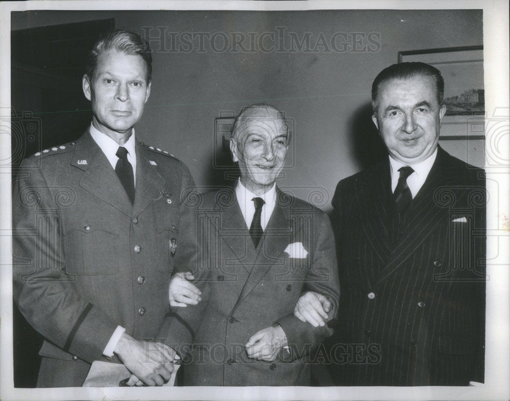 1959 Press Photo Gen Lauris Norstrad,Italian Prem Antonio Segni,Guiseppe Pella - Historic Images