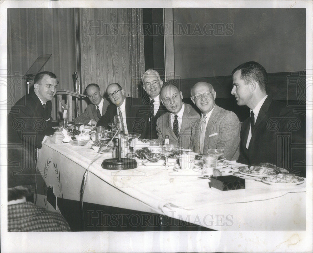 1958 Press Photo Home Furnishings Show E.Pazdur,J Metz,Wm Clingman,J Gillis - Historic Images