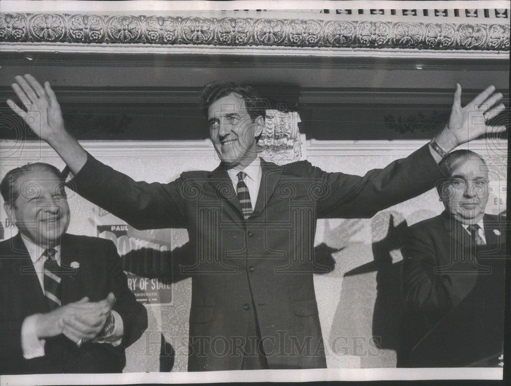 1968 Press Photo Illinois Governor Sam Shapiro, Senator Edmund Muskie In Chicago - Historic Images