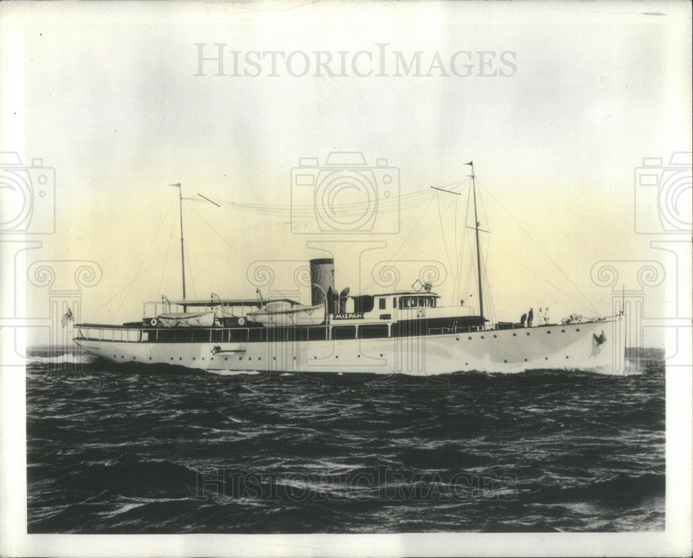 1937 Press Photo the yachy Mizpah owned by Cmdr Eugene F MacDonald - Historic Images