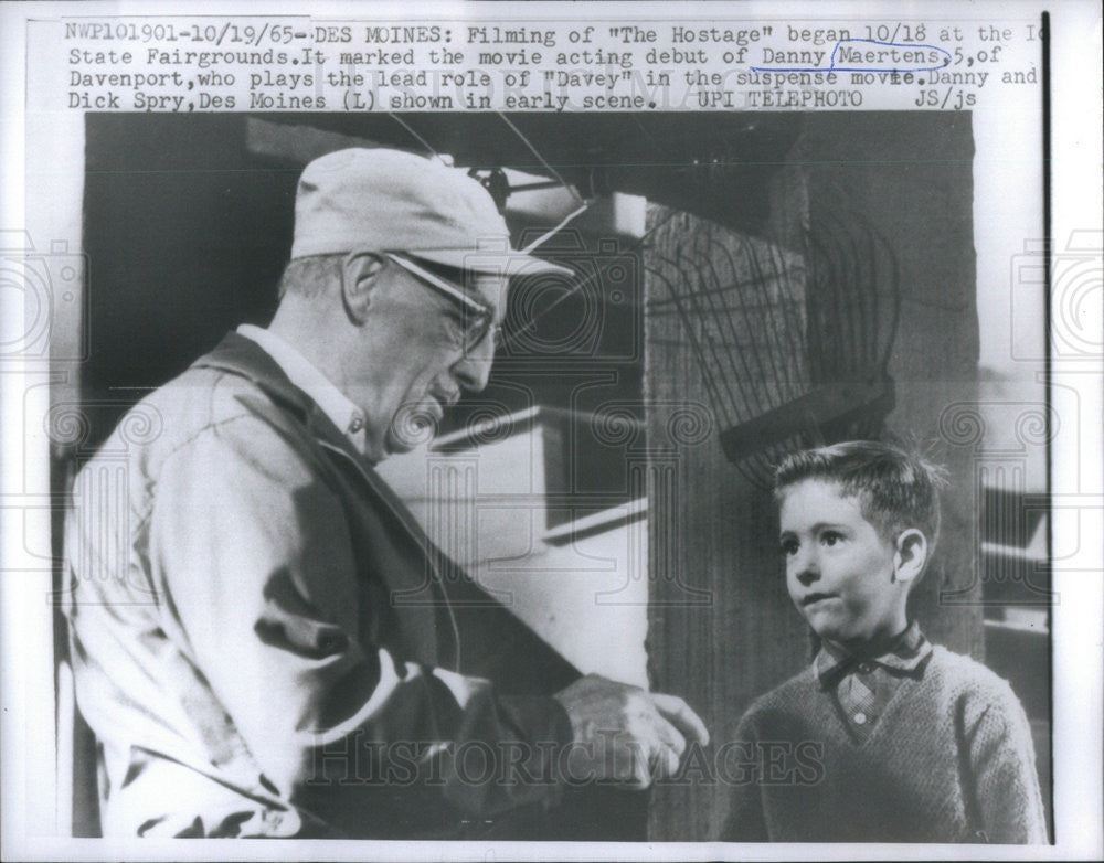 1965 Press Photo Danny Maertens staring in the film &quot;The Hostage&quot; - Historic Images