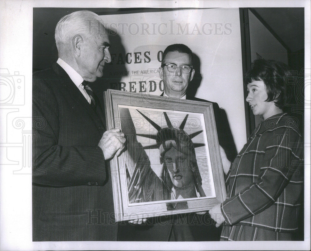 1962 Press Photo Adm John McCrea,John Lehmann,Hedda Kurapkat art by J.Parsons - Historic Images