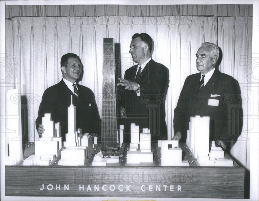 1965 Press Photo Ill Gov OttoKerner,Vic Lutnicki,John Hancock - Historic Images