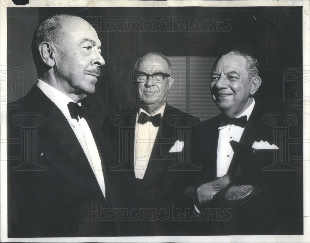 1963 Press Photo Dr Louis Mann, Lelan Wilhartz, Ely Aaron at Amer. Jewish Awards - Historic Images