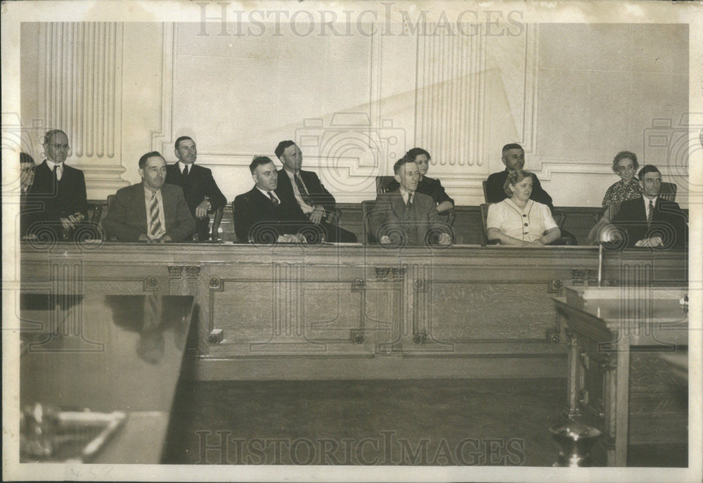 1937 Press Photo Manitowoc Case Jurors Eva Dettman Frank Kunz Walter Olm - Historic Images