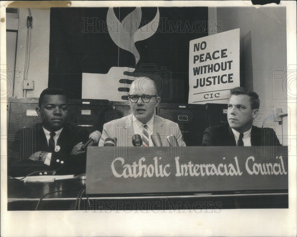 1965 Press Photo Catholic Inter-Racial Press Conference John McDermott Speaking - Historic Images