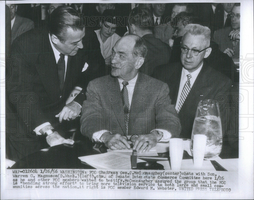 1956 Press Photo chairman Geo c. mcconnaughey warren Magnuson - Historic Images