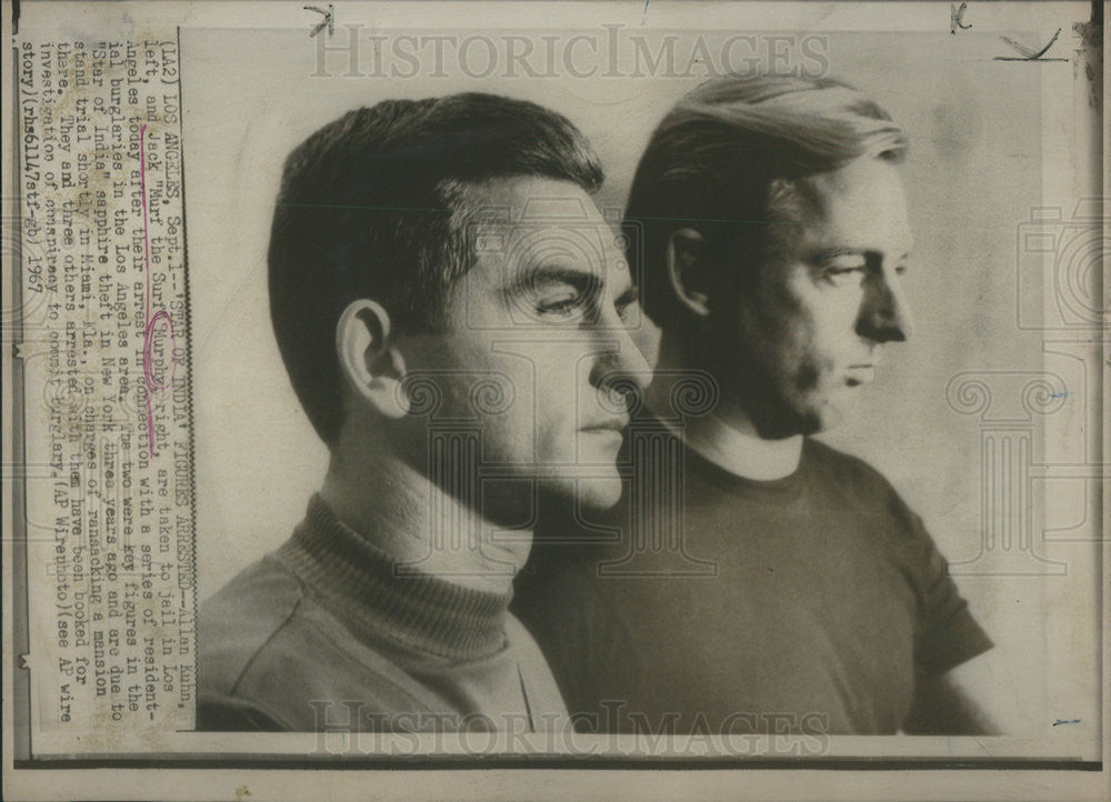 1967 Press Photo Residential Burglary Arrests Jack Murphy Allan Kuhn Los Angeles - Historic Images