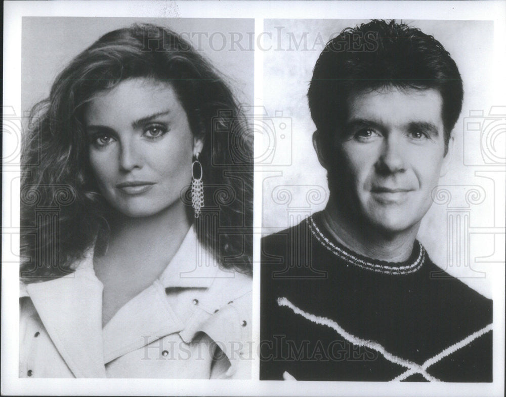 1988 Press Photo Alan Thicke and Tracey Scoggins, actors - Historic Images