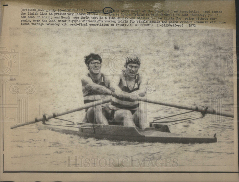 1972 Press Photo Richard Lyon and Larry Houghnprelim heats of Us Olympic trials - Historic Images