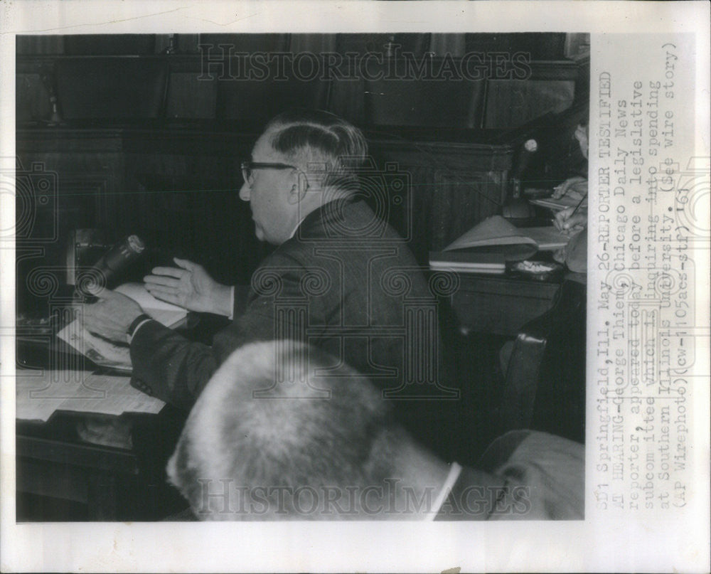 1961 Press Photo George Thiem,reporter for Chicago Daily News - Historic Images