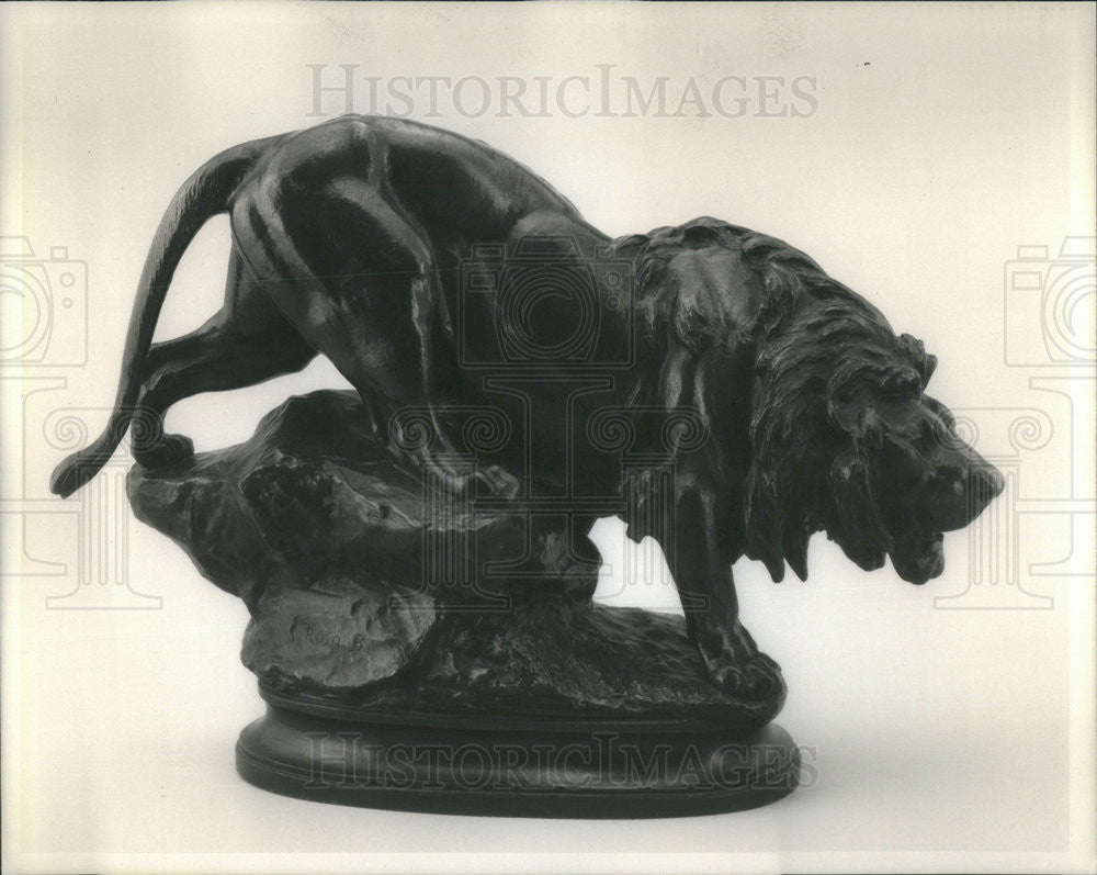 Undated Press Photo The Lion Statue By Marie Rosalie Bonheur Chicago Art Institute - Historic Images