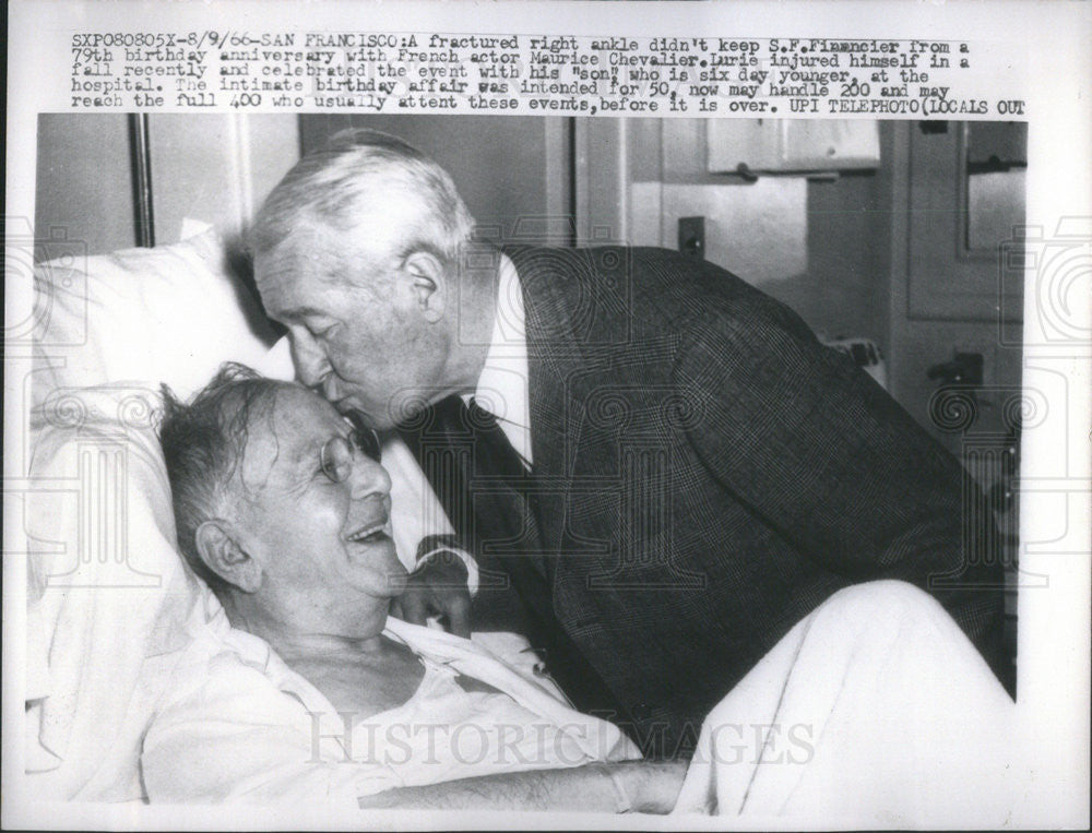 1966 Press Photo SF Financier and actor Maurice Chevalier - Historic Images