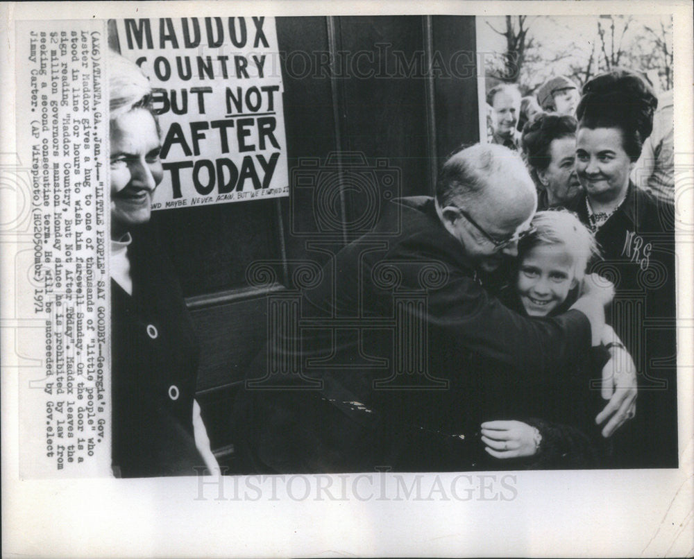 1971 Press Photo Lester Maddox Goodbye Georgia - Historic Images