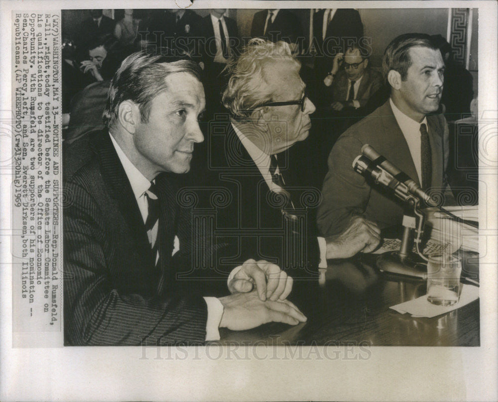 1969 Press Photo Representative Donald Rumsfeld, Senator Charles Percy - Historic Images