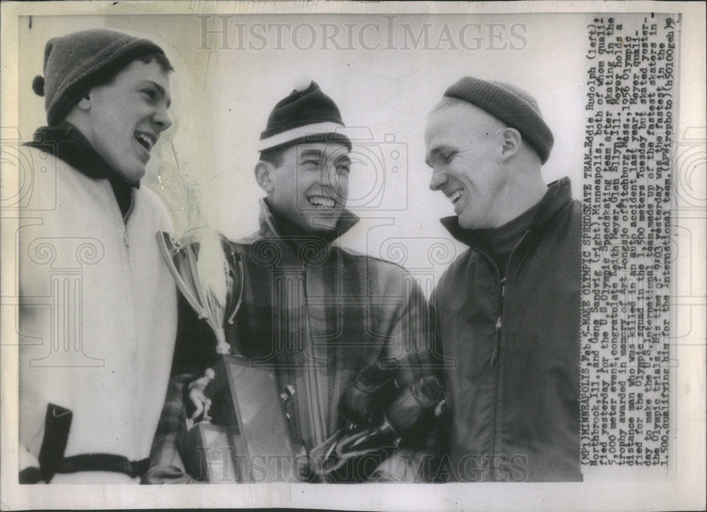 1959 Press Photo Olympic Speedskate Team Eddie Rudolph Gene Sandvig - Historic Images