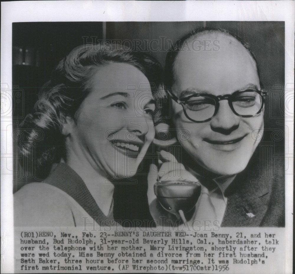 1956 Press Photo Joan Benny Bud Rudolph Mary Livingston Seth Baker - Historic Images