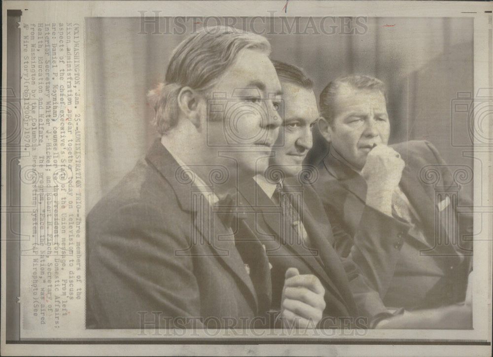 1970 Press Photo Nixon Admin Appearing Together On TV TO Discuss State Of Union - Historic Images