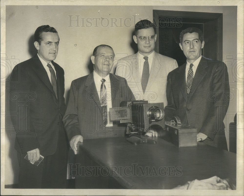 1956 Press Photo Dr Moulder, Dr Harper, Dr Carpenter &amp; Maurice Goldblatt - Historic Images