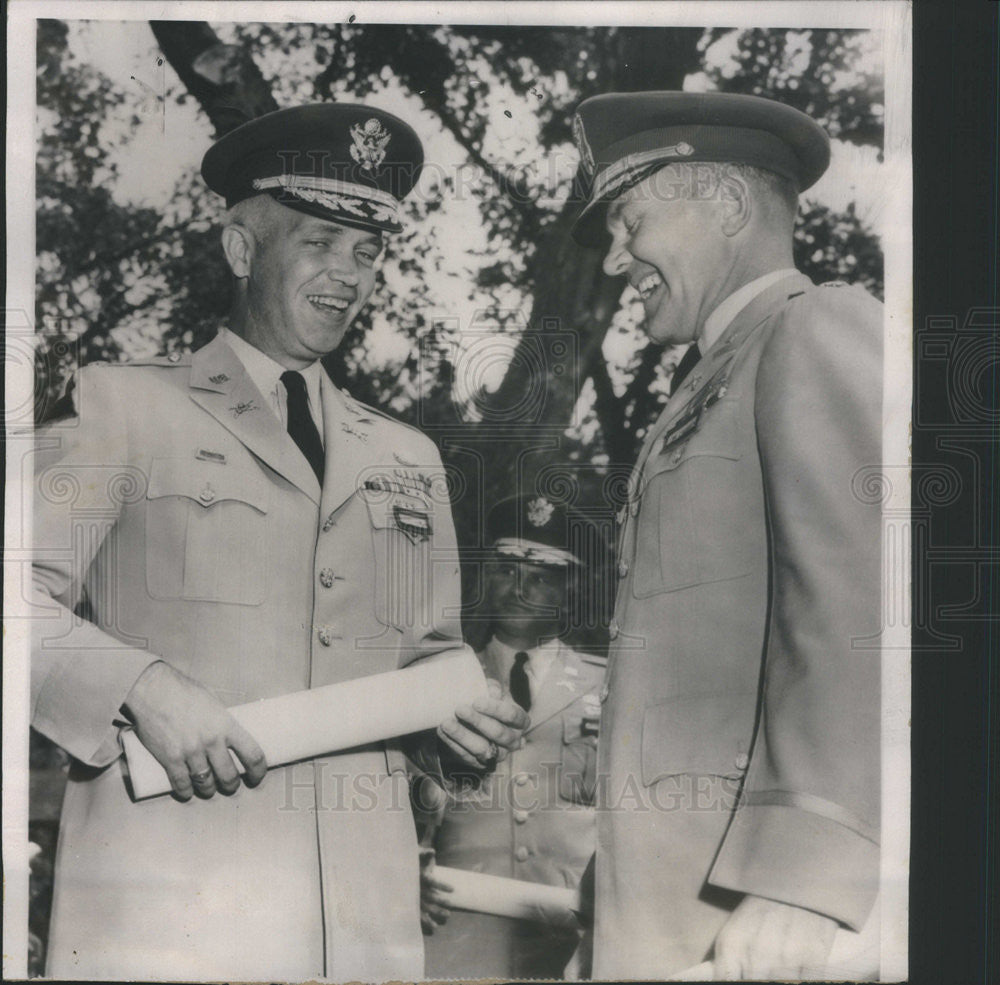 1958 Press Photo Maj George S Patton son of the late Gen and Maj J.K. Caslin - Historic Images