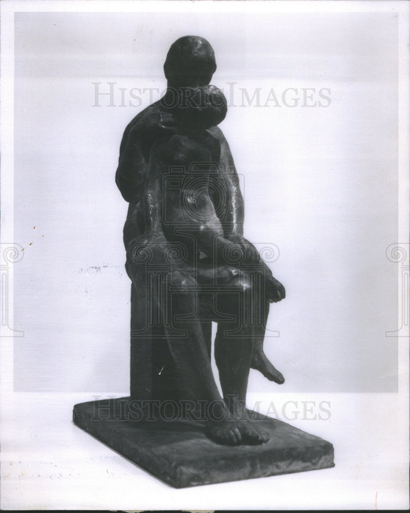 1966 Press Photo La Tendresse, Nathanael Neujean Sculpture - Historic Images