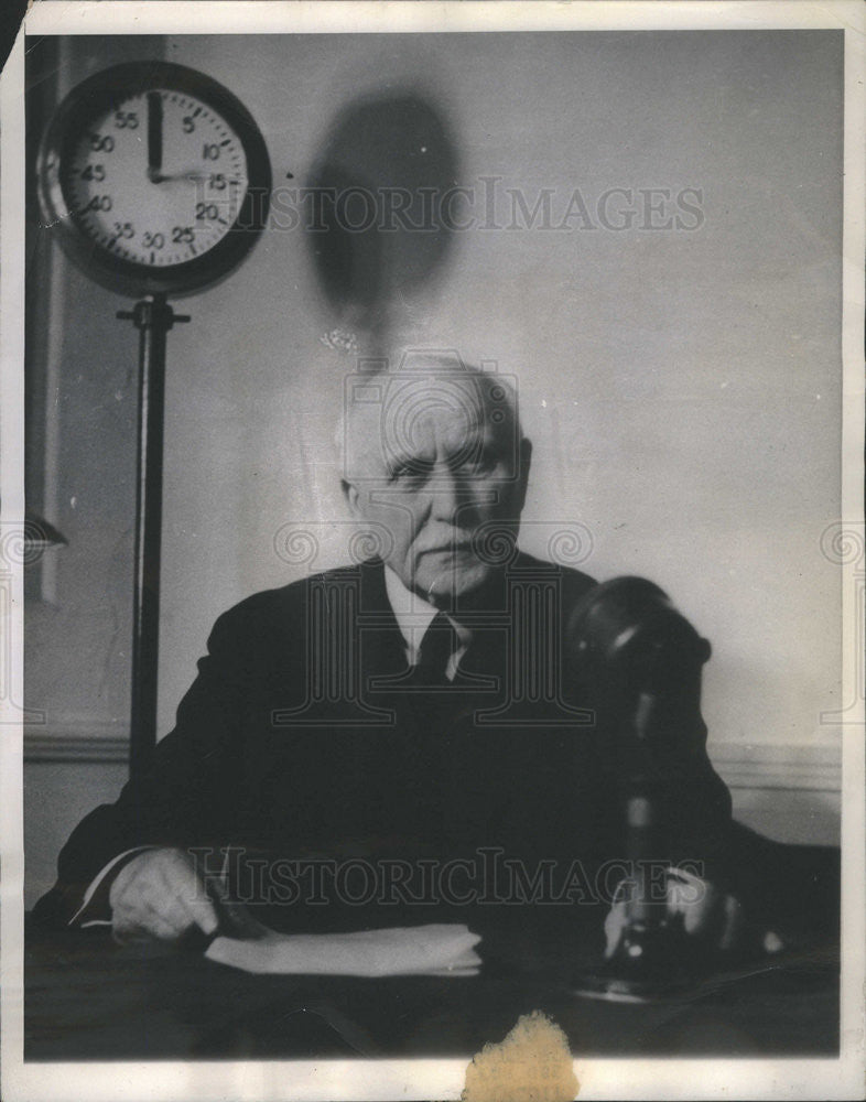 1945 Press Photo Henri Phillipe Petain Former Chief Vichy France Trial Treason - Historic Images