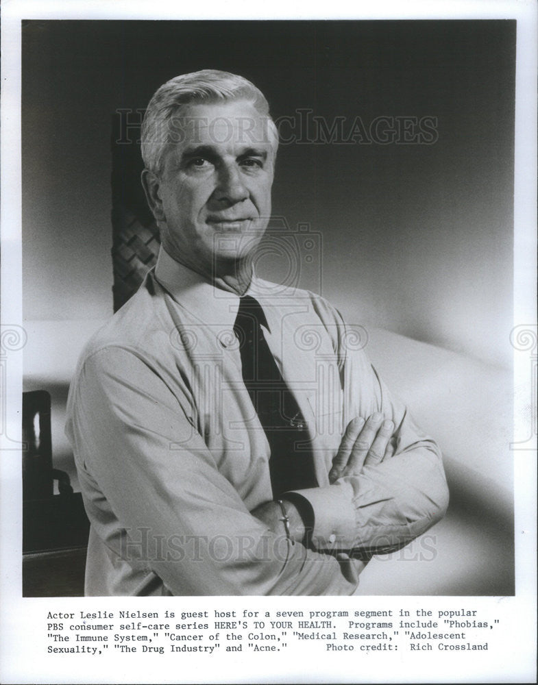 1980 Press Photo Actor Leslie Nielsen - Historic Images