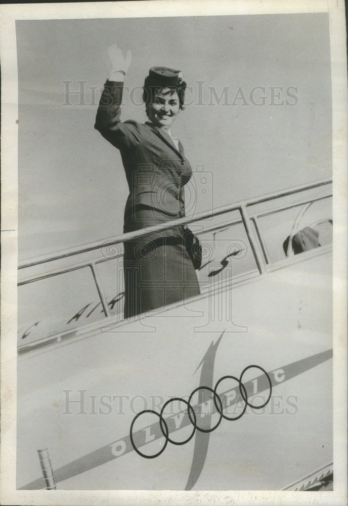 1962 Press Photo Katia Nicolopoulou Won 1st Prize in Show for Air Hostesses - Historic Images