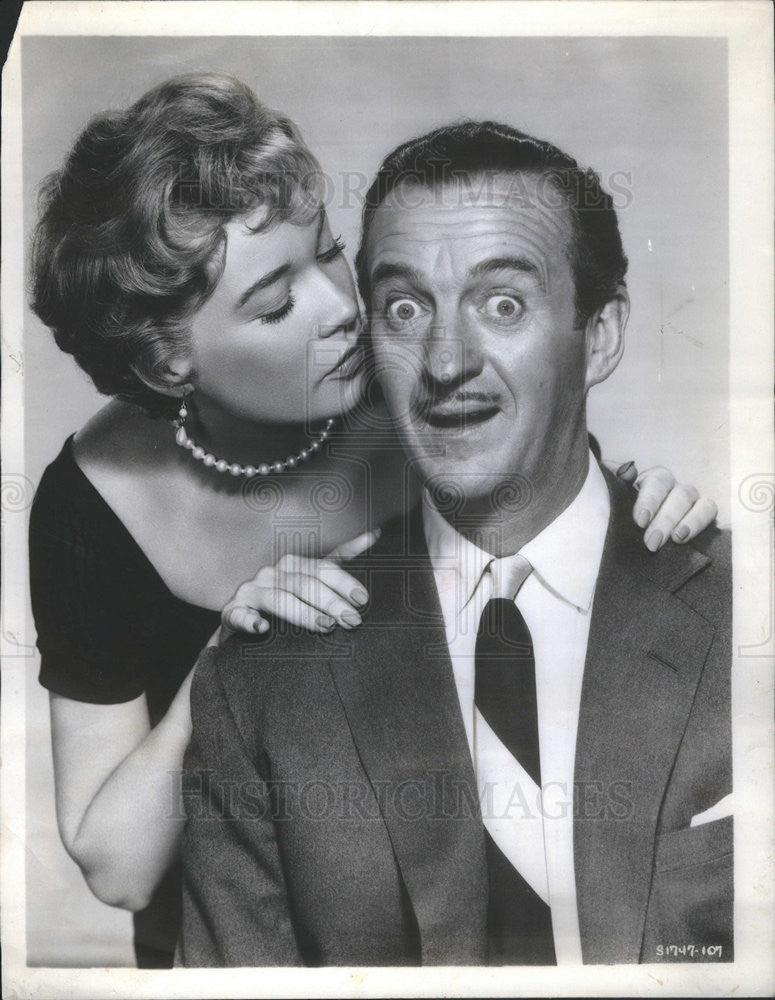 1959 Press Photo Shirley McLaine and David Niven,actors - Historic Images