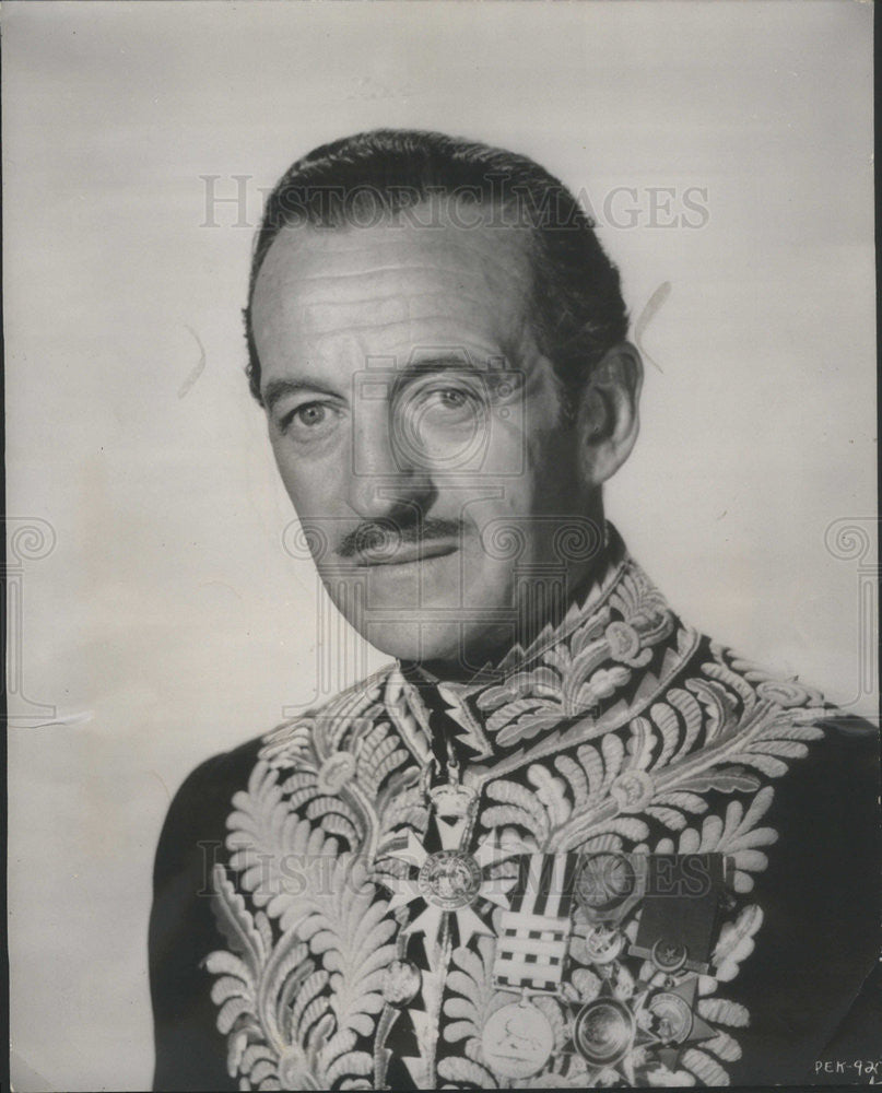 1963 Press Photo David Niven 55 Days at Peking - Historic Images