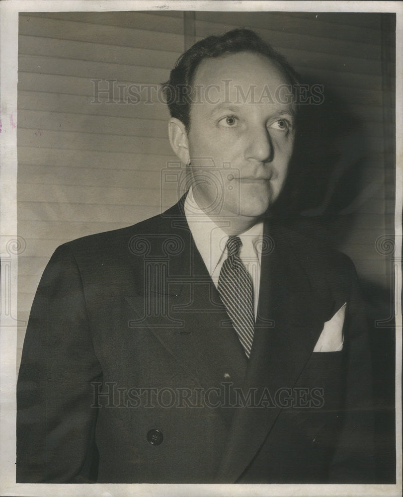 1947 Press Photo Charles Luckman pres. Lever Brothers Company conference speaker - Historic Images