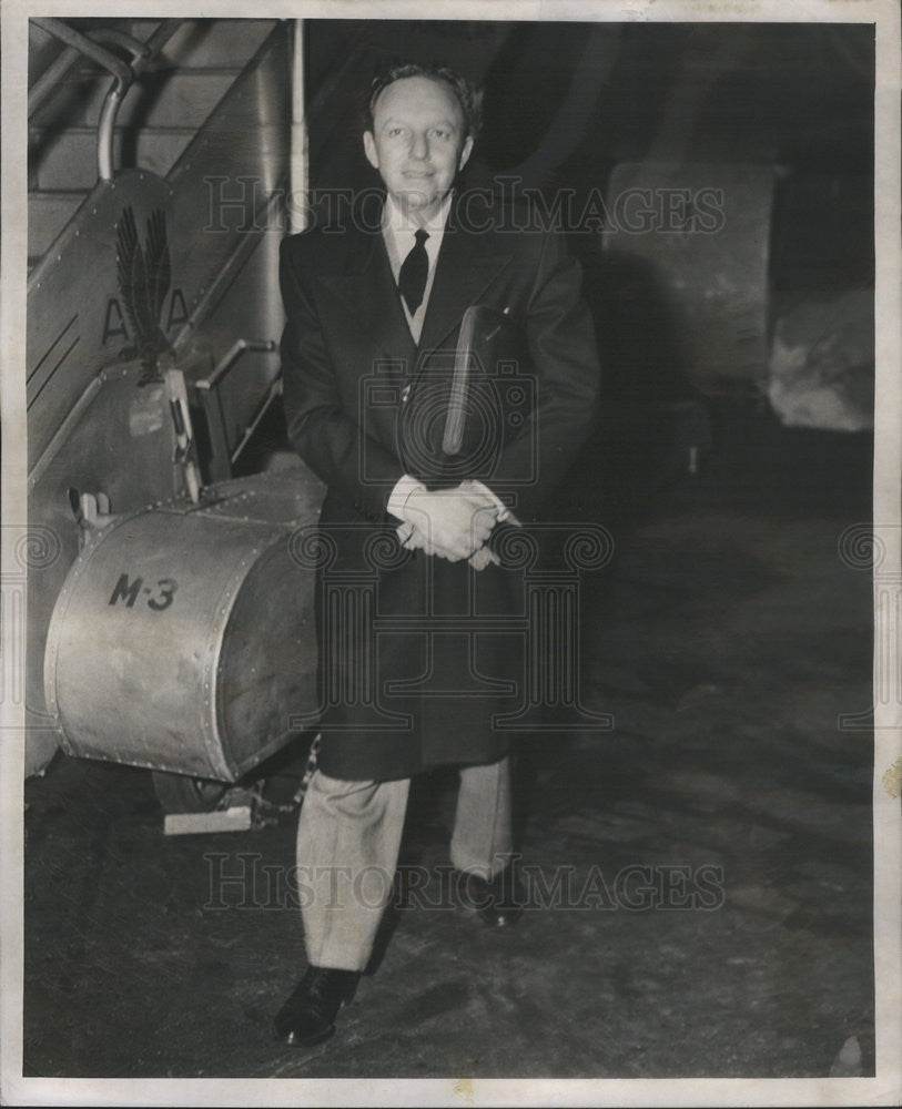 1950 Press Photo Charles Luckman Chicago Airport - Historic Images