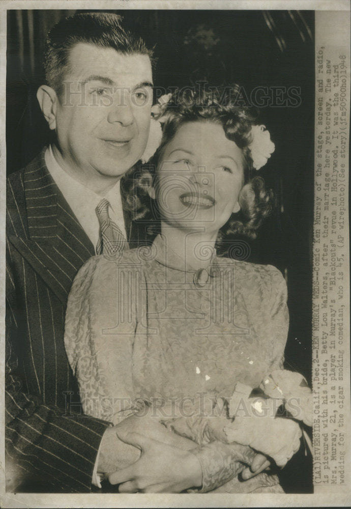 1948 Press Photo ken murray comic and wife betty lou walters - Historic Images