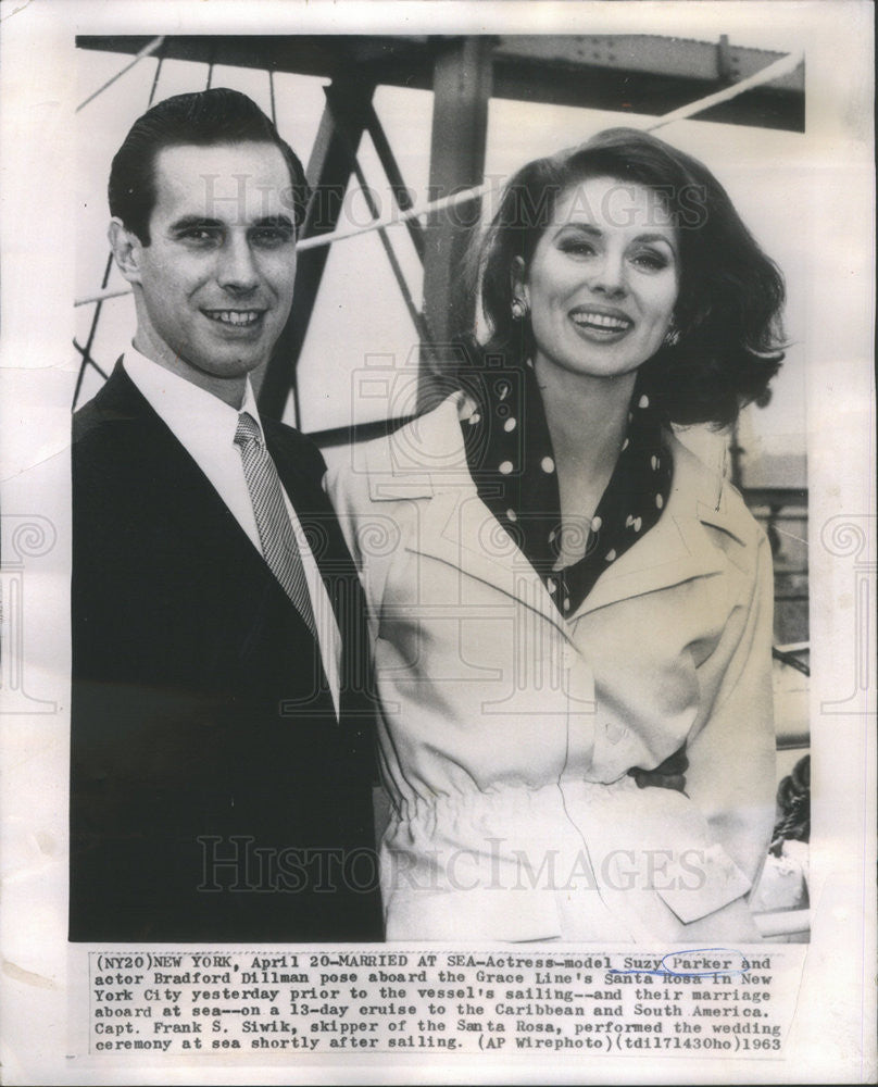 1963 Press Photo Suzy Parker Model Actress Married Bradford Dillman - Historic Images