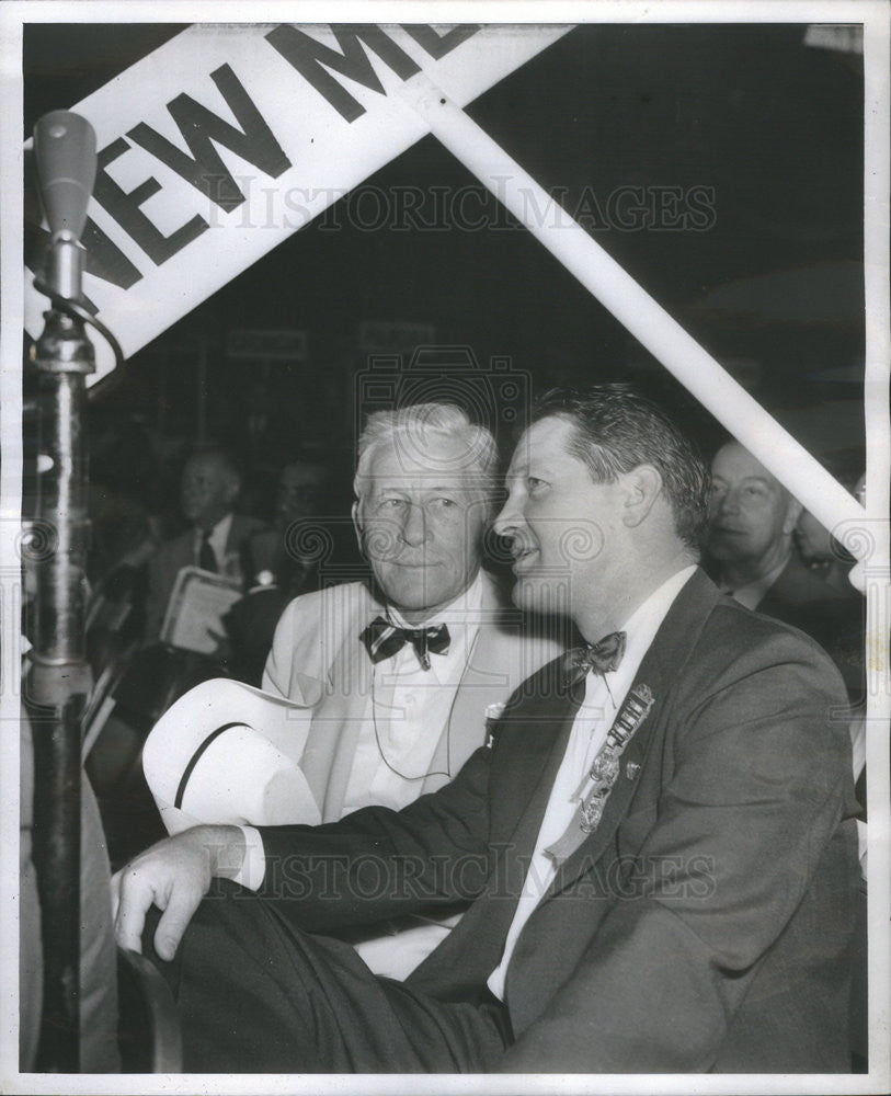 1952 Press Photo Patrick Hurley &amp; E. L. Mechem of New Mexico Secretary of War - Historic Images